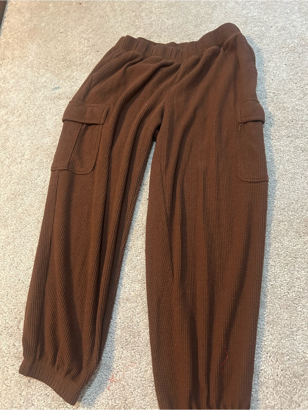 Garage Brown Ribbed Cargo Track Joggers